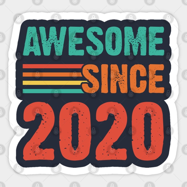 Vintage Awesome Since 2020 Sticker by Emma